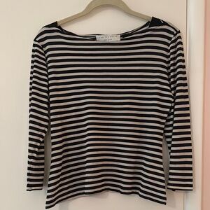 Charles Nolan  Black and White Striped Women's Top